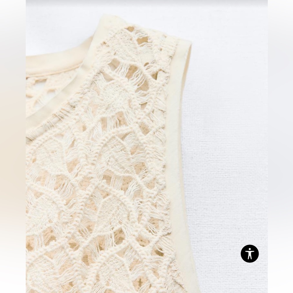 ZARA 2pc Set Crochet Top is a small and Wide-Leg Trousers is a Large NWT - Picture 16 of 16